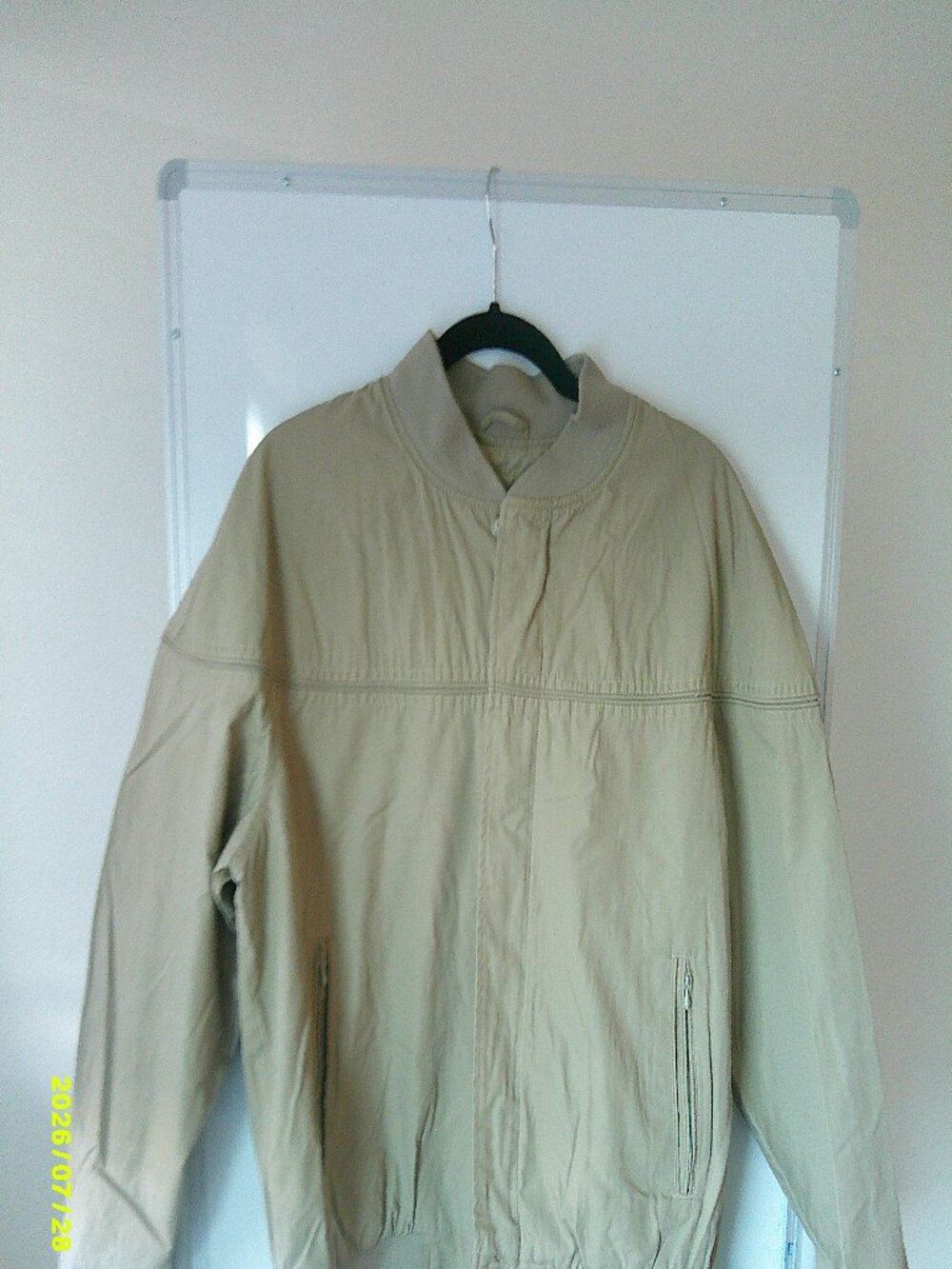 Par Four Sportwear Mens Beige Bomber Jacket Size L